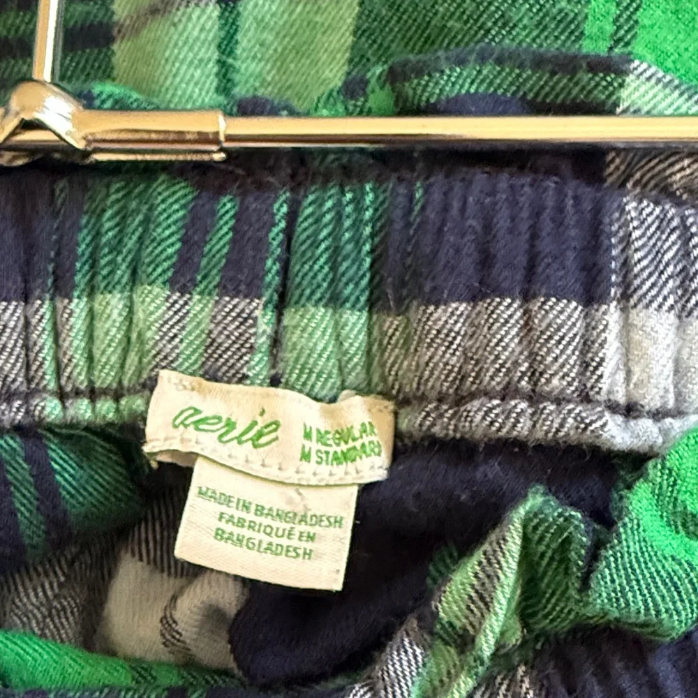 Aerie Green and Blue Plaid Pajama Pants